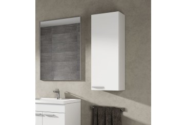 Columna de baño de 1 puerta en color Blanco Brillo