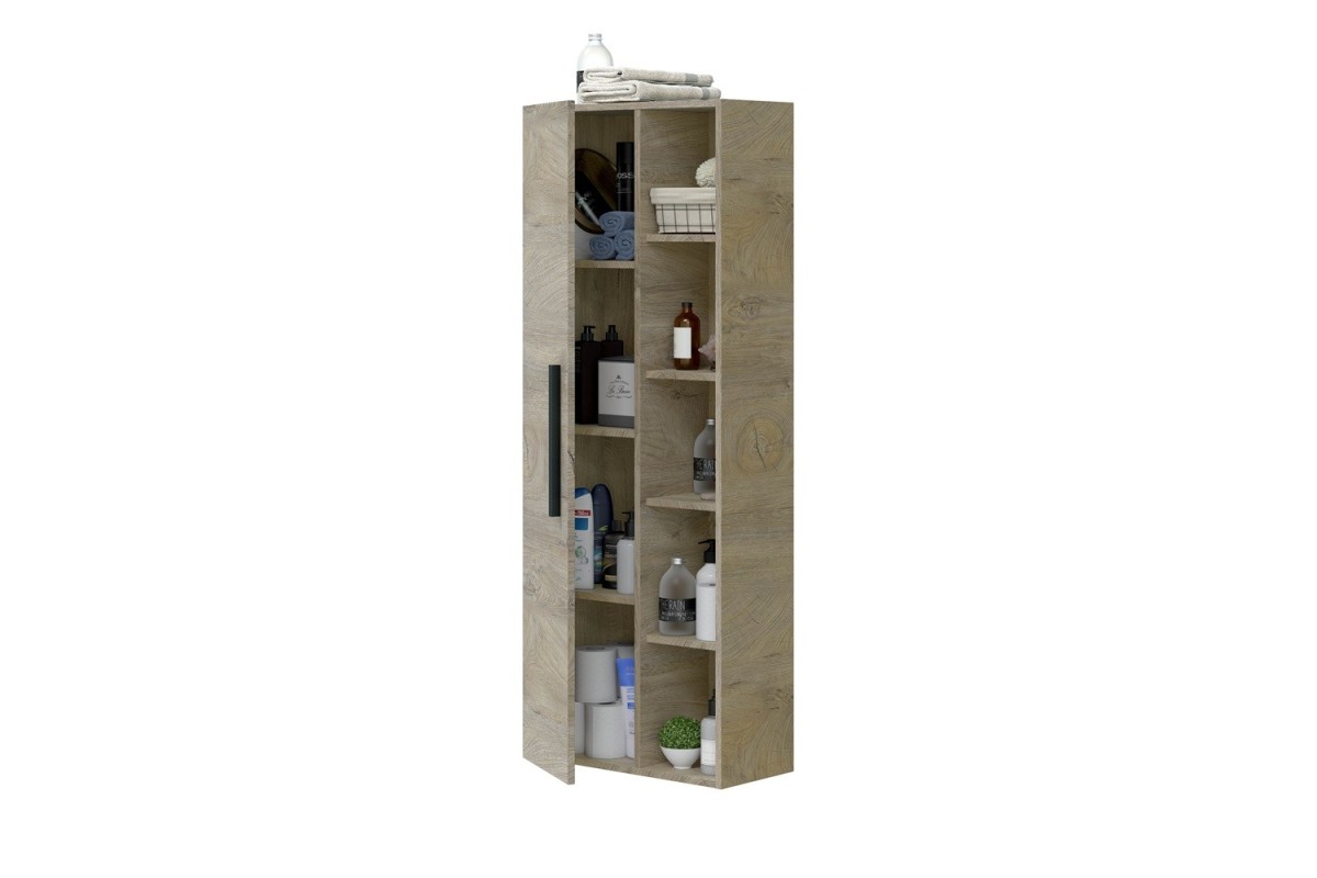 Coluna de Casa de Banho ATHENA suspensa com 1 Porta + Prateleiras Carvalho Alaska Coluna de Casa de Banho ATHENA suspensa com 1 Porta + Prateleiras Carvalho Alaska