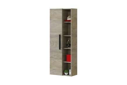 Columna de Baño ATHENA para colgar 1 Puerta + Estantes Roble Alaska