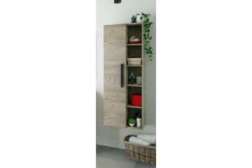 Coluna de casa de banho com 1 porta + Prateleiras cor Carvalho ALASKA