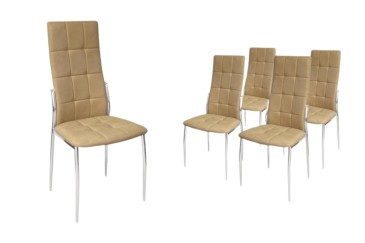 Pack 4 sillas salón SAKURA Capitone Beige