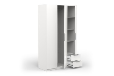 Quarto Casal MAIA + sommier com arrumação + Cómoda + Roupeiro