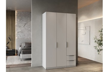 Quarto Casal MAIA + sommier com arrumação + Cómoda + Roupeiro