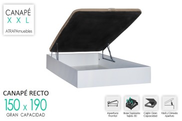 Quarto de casal Mediterraneo + sommier com arrumação 150 + Cómoda 5 gavetas