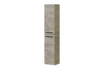 Mueble de baño con 2 cajones en color roble + columna de 2 puertas