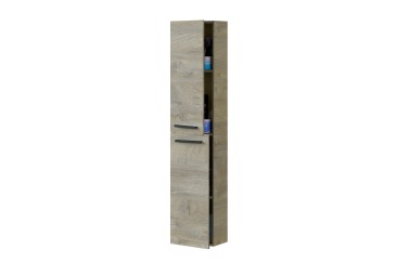 Mueble de baño con 2 cajones en color roble + columna de 2 puertas