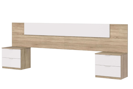 PACK Quarto MEDITERRANEO + Sommier com arrumação RECKTO 135 + Colchão LUND + Roupeiro TOP
