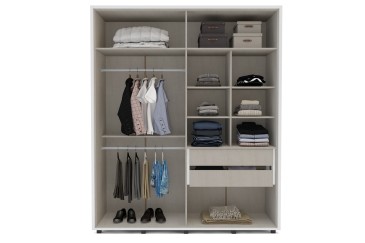 Roupeiro 4 portas 2 gavetas em branco ao melhor preço da internet
