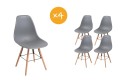 Pack 4 sillas NORDIC Gris diseño