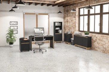 Aparador 3 Portas LOS ANGELES Preto/Carvalho | Compre online