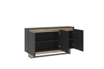 Aparador 3 Portas LOS ANGELES Preto/Carvalho | Compre online