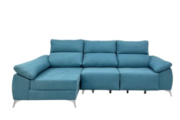 Sofá Chaise Longue Esquerda FIORE em azul Turquesa ao MELHOR PREÇO