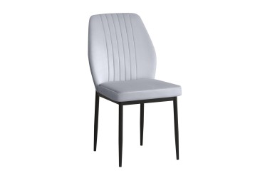 Conjunto de 4 cadeiras de design estofadas em cinzento