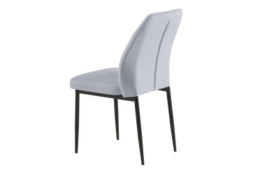 Conjunto de 4 cadeiras de design estofadas em cinzento