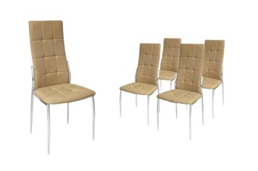 PACK na mesa de salón extensible color blanco y 4 sillas Sakura gris a un precio ESPECTACULAR.