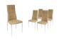 Pack de 1 mesa de sala extensível em branco brilho + 4 cadeiras Sakura bege Pack de 1 mesa de sala extensível em branco brilho + 4 cadeiras Sakura bege