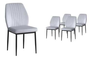 Conjunto de 4 sillas de diseño tapizadas en Color gris