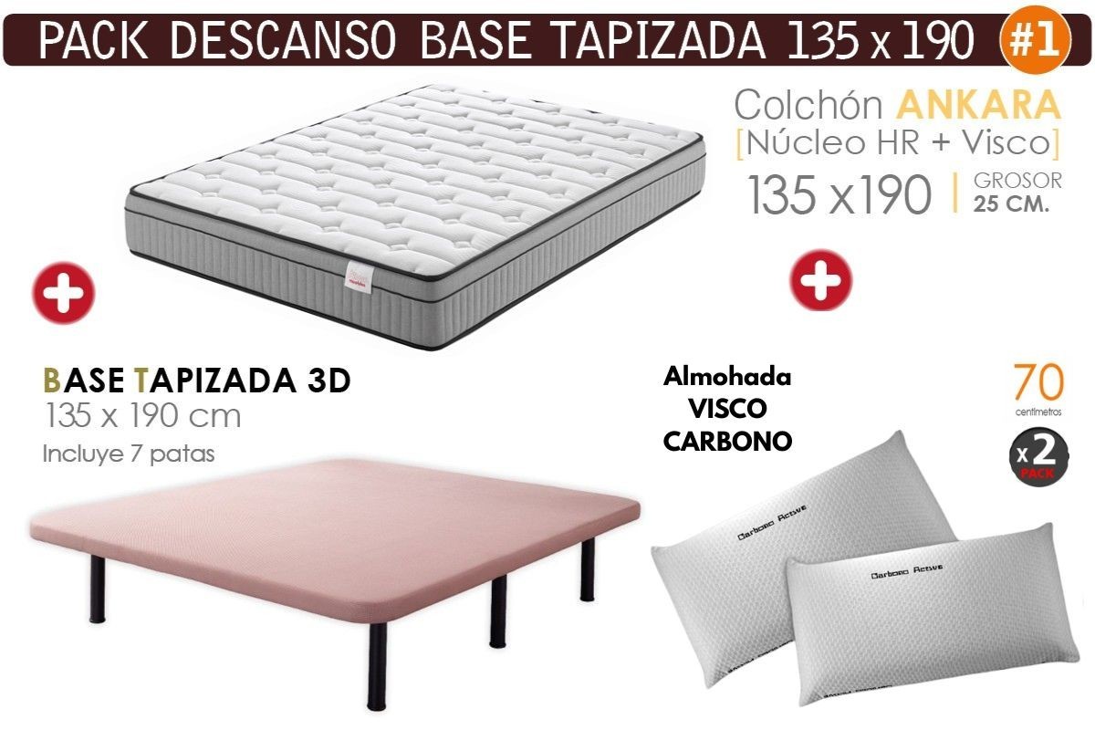 Pack AHORRO Descanso - Base ANKARA Visco 135x190 Pack AHORRO Descanso - Base ANKARA Visco 135x190