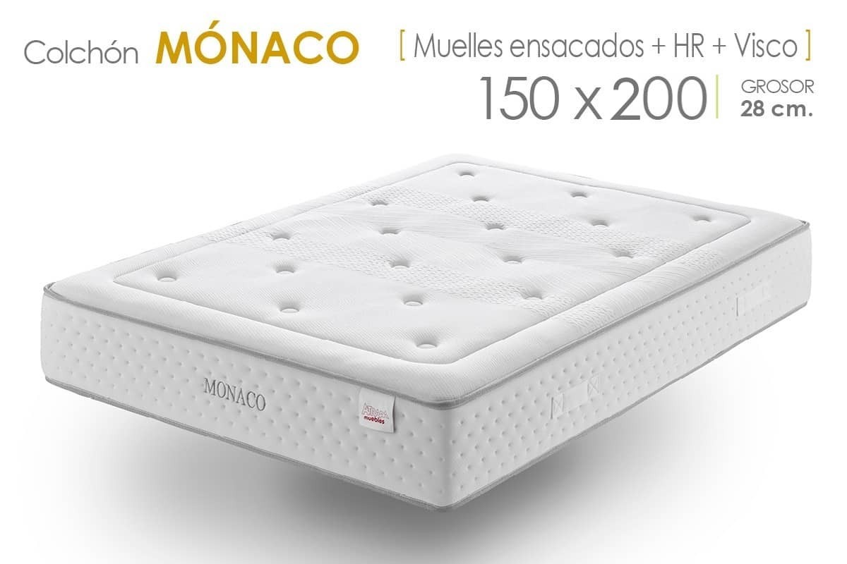 Colchão MONACO Molas e Viscoelástico 150x200 Colchão MONACO Molas e Viscoelástico 150x200