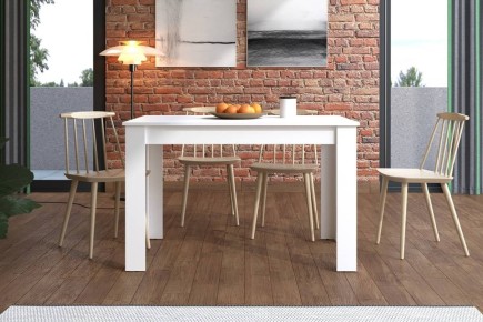 Mesa de jantar HAMAR branca com extensão