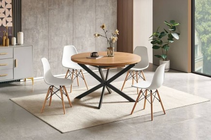 Mesa de salón circular Extensible JABKO Natural