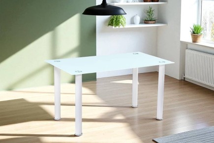 Mesa fixa de vidro branco SHADE Branco