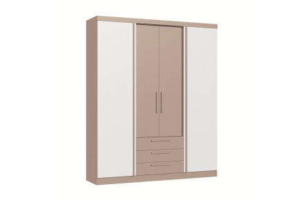 Armario 4 puertas 3 cajones en colores Moka y blanco al mejor precio de internet