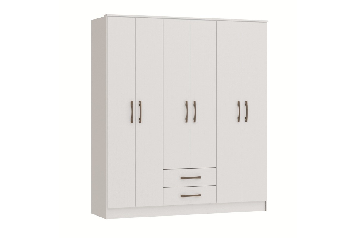 Roupeiro PEQUIM 6 Portas 2 Gavetas Branco Roupeiro PEQUIM 6 Portas 2 Gavetas Branco