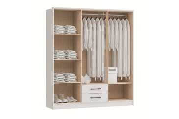 Roupeiro PEQUIM 6 Portas 2 Gavetas Branco