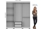 Roupeiro 178,8 x 203 cm com 6 portas e 2 gavetas em Moka e Carvalho Roupeiro 178,8 x 203 cm com 6 portas e 2 gavetas em Moka e Carvalho