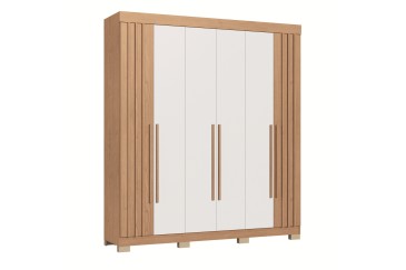 Armario VERONA 6 Puertas 2 Cajones Roble y Blanco