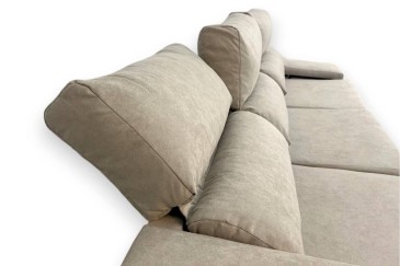 Sofá chaiselonge OSCAR en color Beige al MEJOR PRECIO