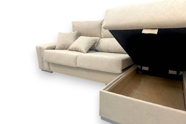 Sofá chaise longue OSCAR em cor bege ao MELHOR PREÇO