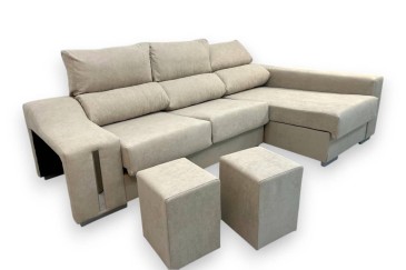 Sofá chaise longue OSCAR em cor bege ao MELHOR PREÇO