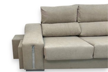 Sofá chaise longue OSCAR em cor bege ao MELHOR PREÇO