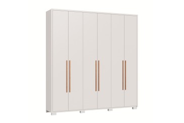 Armario 6 puertas 3 cajones Safira en color blanco al mejor precio