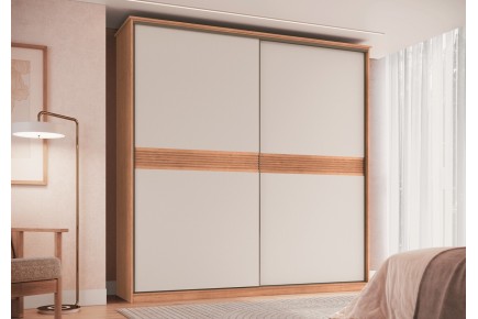Roupeiro 2 portas de correr MASTER com 2 gavetas em Cedro e/ou Branco