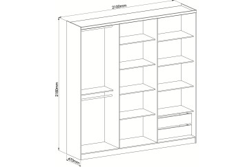 Armário com 6 Portas e 2 Gavetas em Moka e Branco ao melhor preço