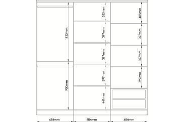 Armário com 6 Portas e 2 Gavetas em Moka e Branco ao melhor preço