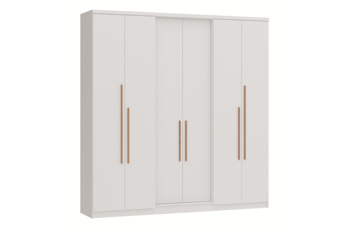 Roupeiro SONATA 6 Portas 2 Gavetas Branco