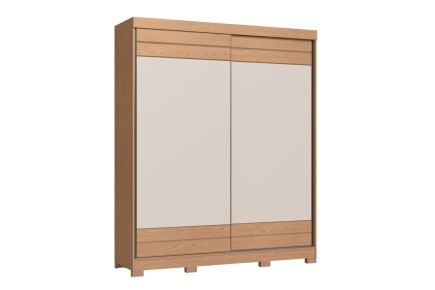 Armario MAGNO 2 Puertas correderas 3 Cajones Roble y Blanco