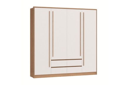 Armario 4 puertas 4 cajones en colores Roble y blanco al mejor precio