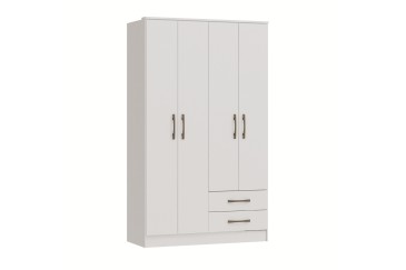 Armario 4 puertas 2 cajones en color blanco al mejor precio