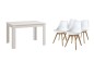 PACK Mesa HAMAR Branca + 4 Cadeiras BEECH Brancas design PACK Mesa HAMAR Branca + 4 Cadeiras BEECH Brancas design