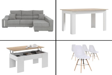 Pack POUPANÇA Sala: Mesa TUSCANY + Sofá OSCAR Dcha Cinza