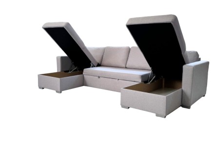 Sofá Chaise Longue de canto conversível em Cama COIMBRA Cinzento ao MELHOR PREÇO