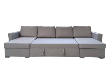 Sofá Chaise Longue de canto conversível em Cama COIMBRA Cinzento ao MELHOR PREÇO