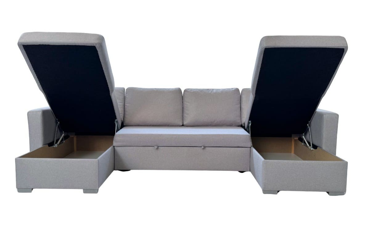 Sofá Chaise Longue de canto conversível em Cama COIMBRA Cinzento ao ...
