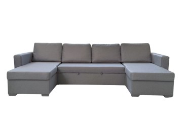 Sofá Chaise Longue de canto conversível em Cama COIMBRA Cinzento ao MELHOR PREÇO