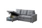 Sofá-cama Chaiselongue BRIENNE Cinzento REVERSÍVEL Sofá-cama Chaiselongue BRIENNE Cinzento REVERSÍVEL